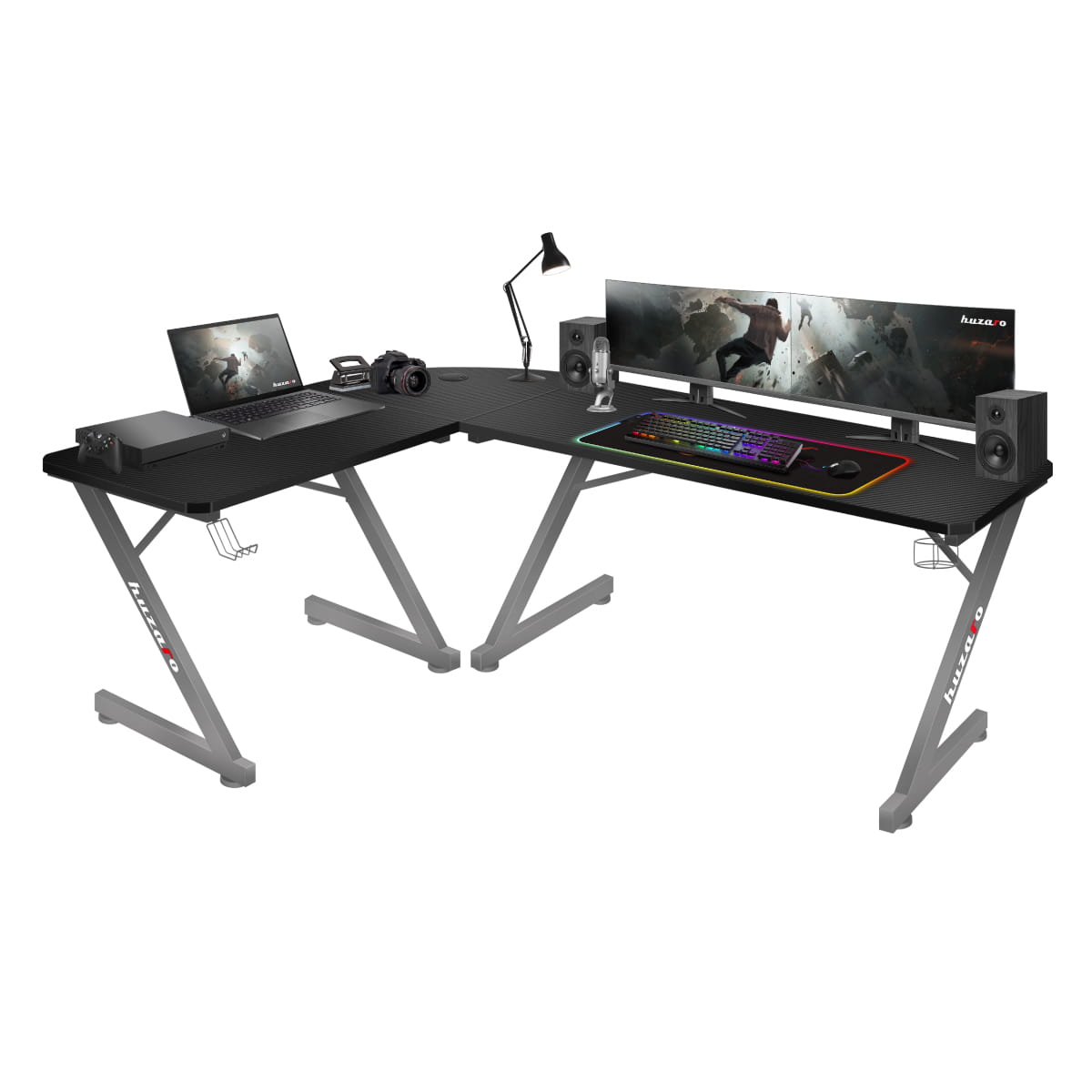 Biurko Gamingowe Huzaro Hero 7.0 Grey 154 cm