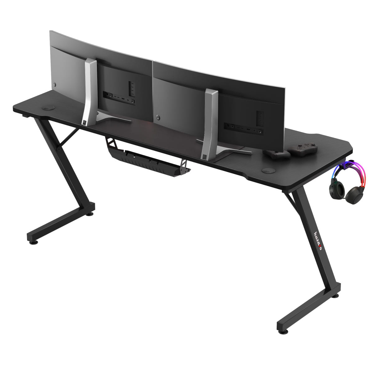 Huzaro Hero 4.8 Black 160 cm-es gamer íróasztal