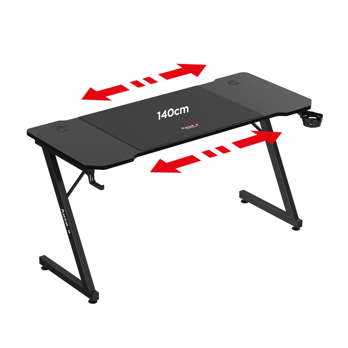 Huzaro Hero 3.3 Black 140 cm-es gamer íróasztal