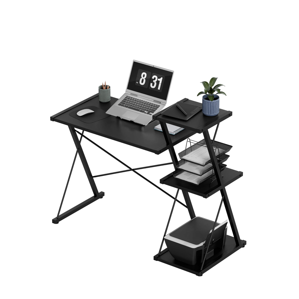 Работно бюро с рафтове Mark Adler Leader 3.5 Black 116 см