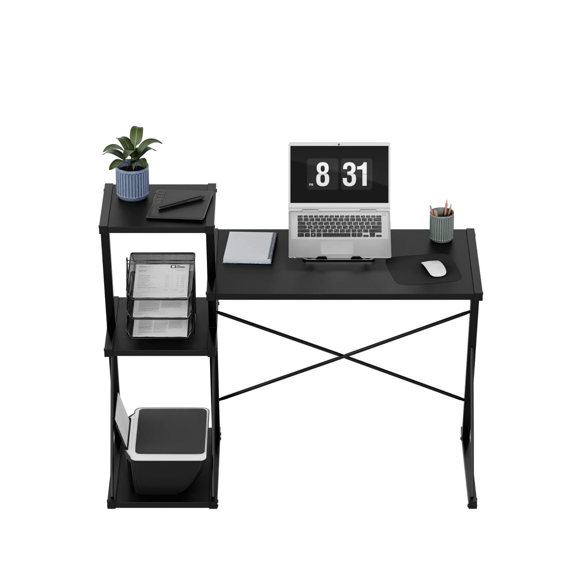 Работно бюро с рафтове Mark Adler Leader 3.5 Black 116 см