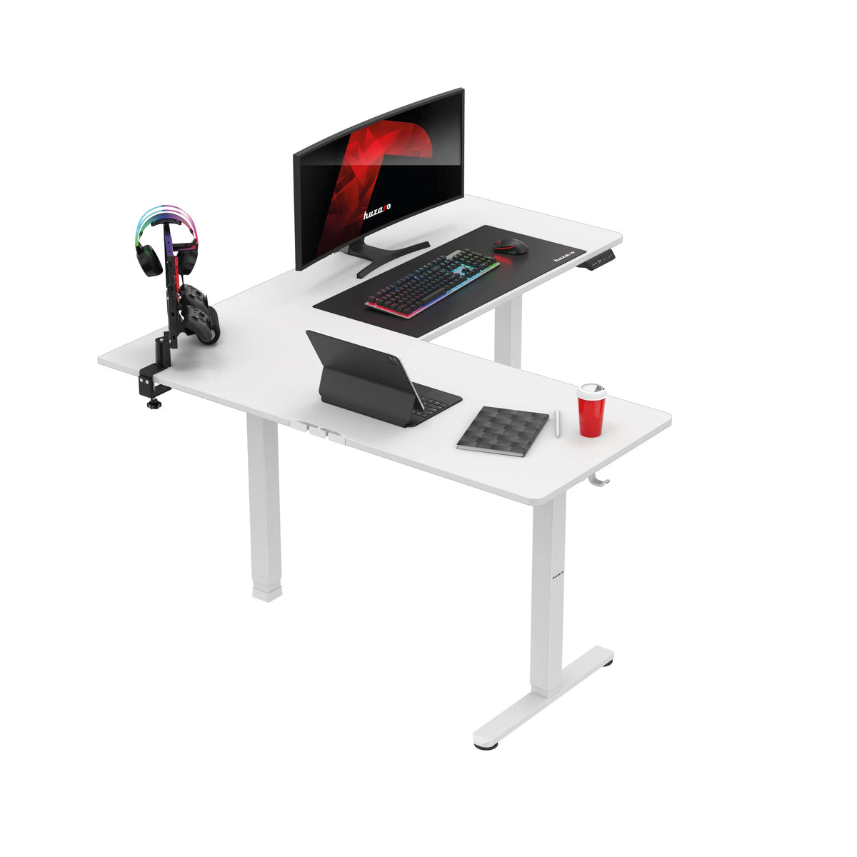 Електрическо ъглово бюро Huzaro Hero 9.5 White 160 см