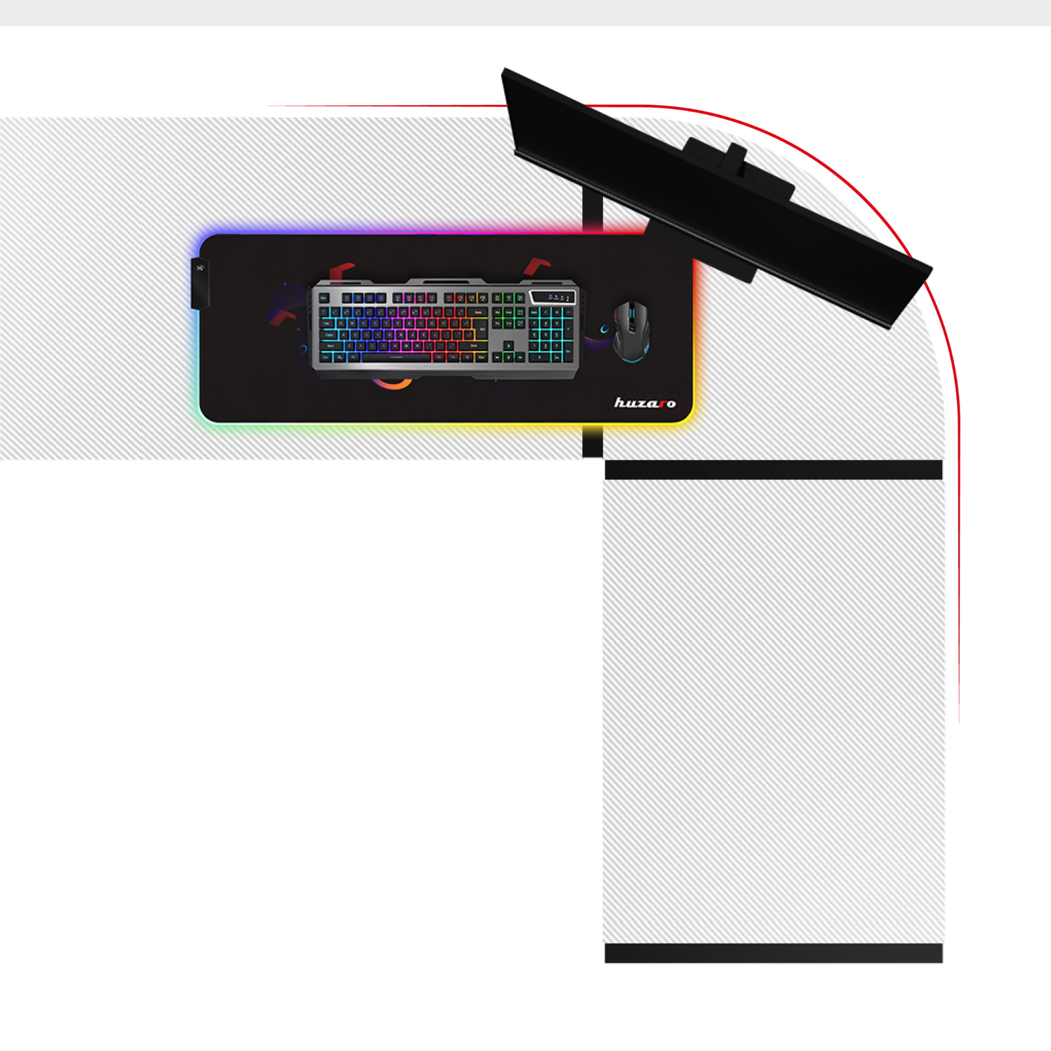 Biurko Gamingowe Huzaro Hero 6.3 White 154 cm