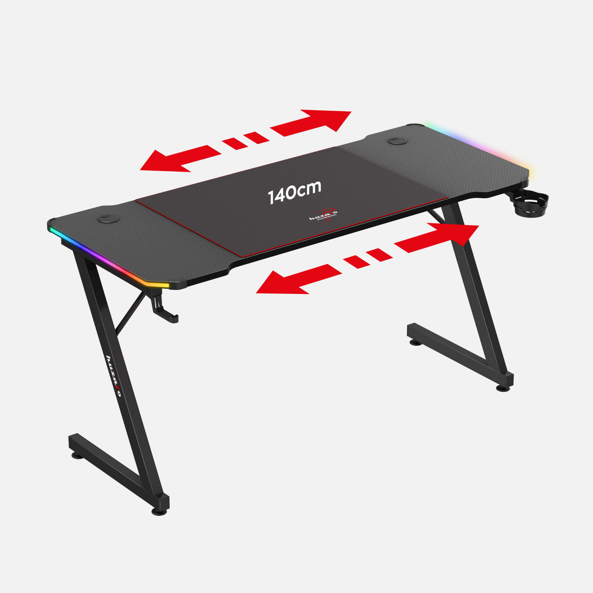 Huzaro Hero 3.3 Black 140 cm-es gamer íróasztal