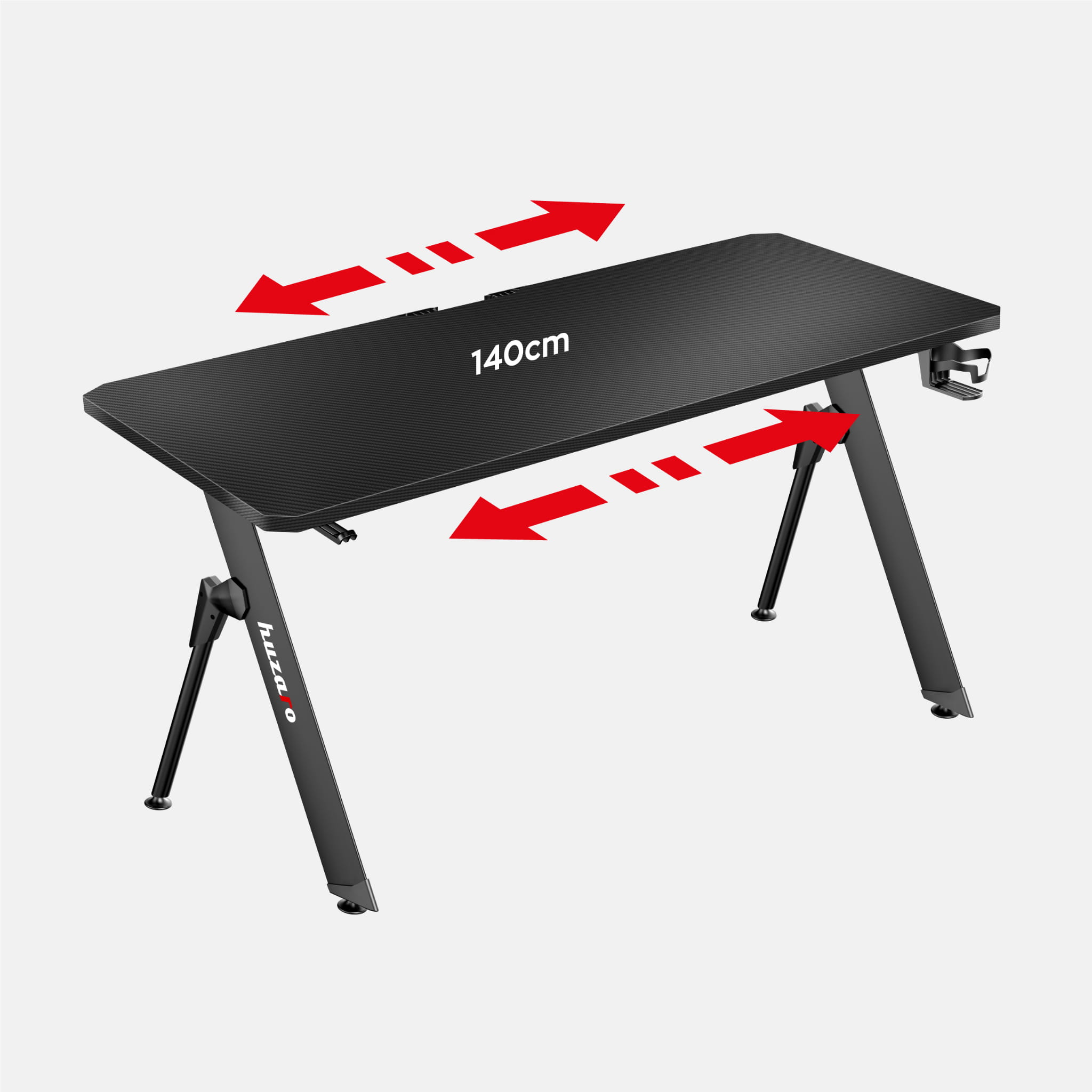 Biurko Gamingowe Huzaro Hero 2.8 Black 140 cm