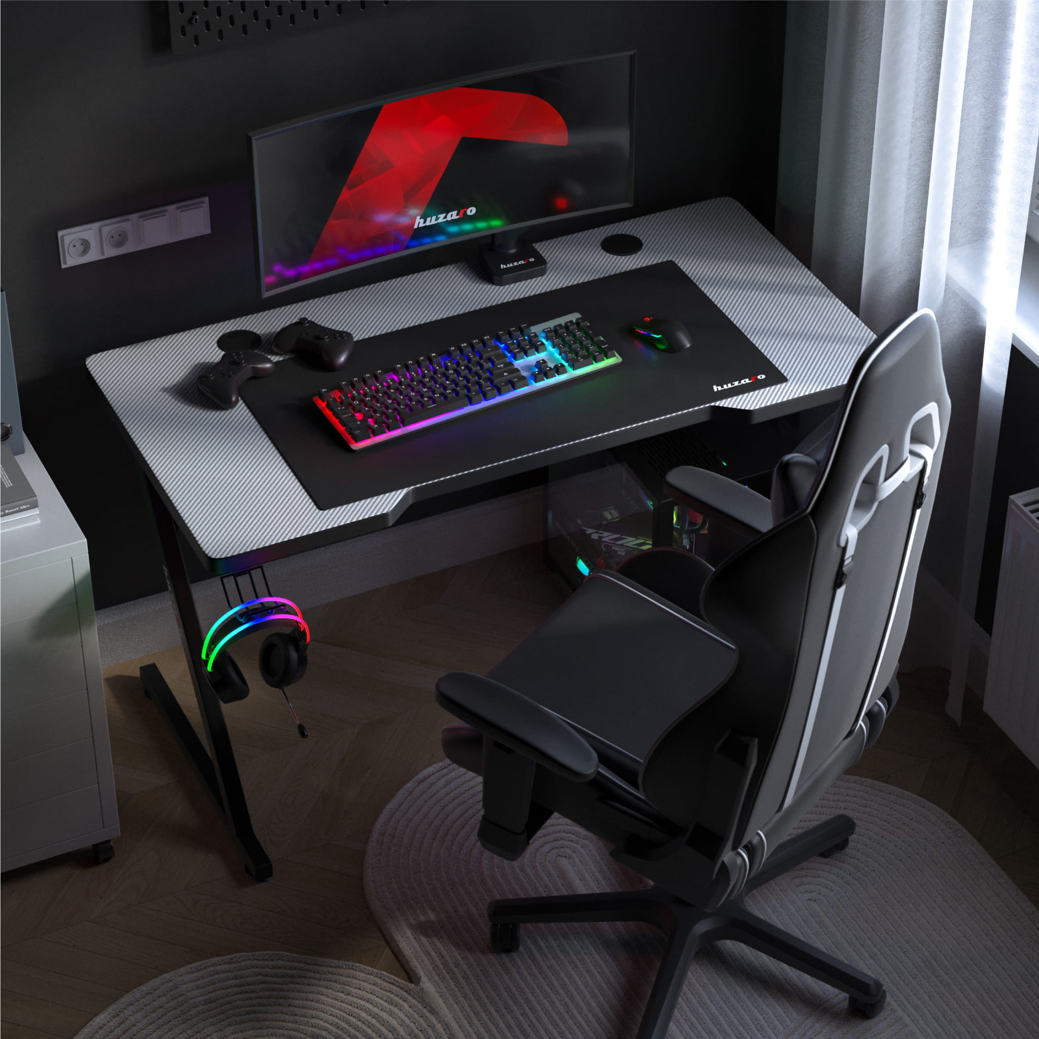 Biurko Gamingowe Huzaro Hero 2.5 White 120 cm