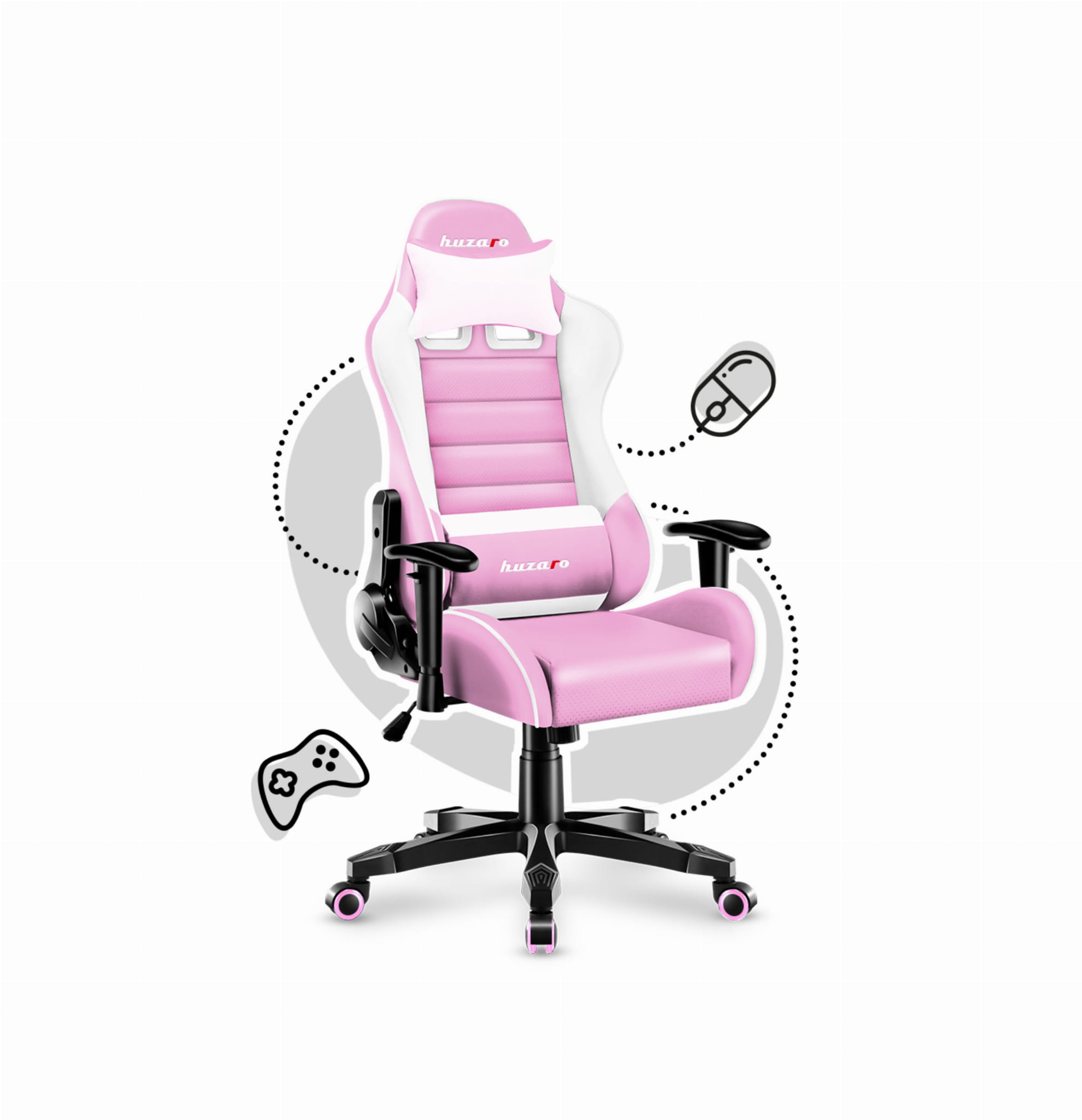 Fotel Gamingowy dla dziecka Huzaro RANGER 6.0 Pink