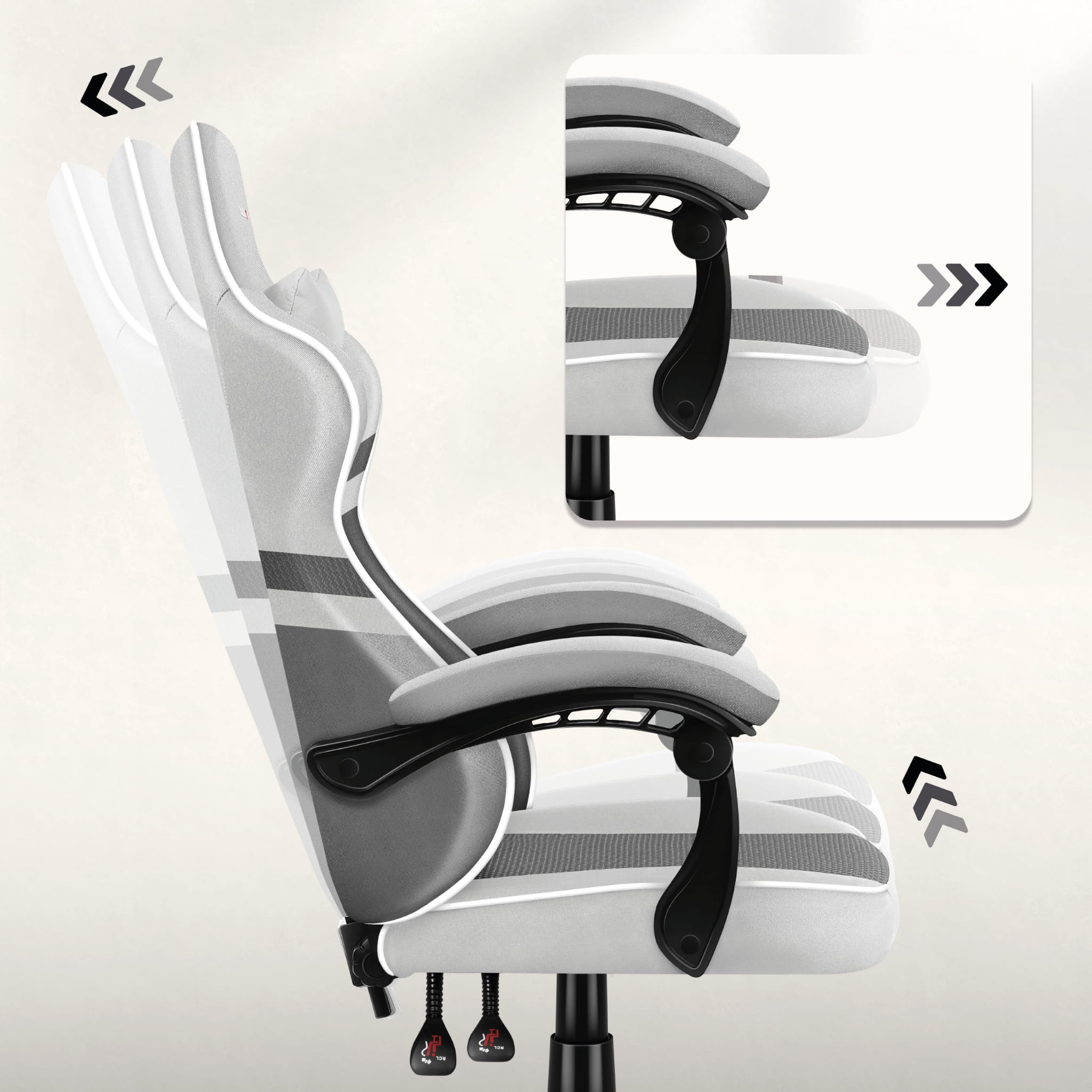 Fotel Gamingowy HUZARO FORCE 4.4 White Mesh