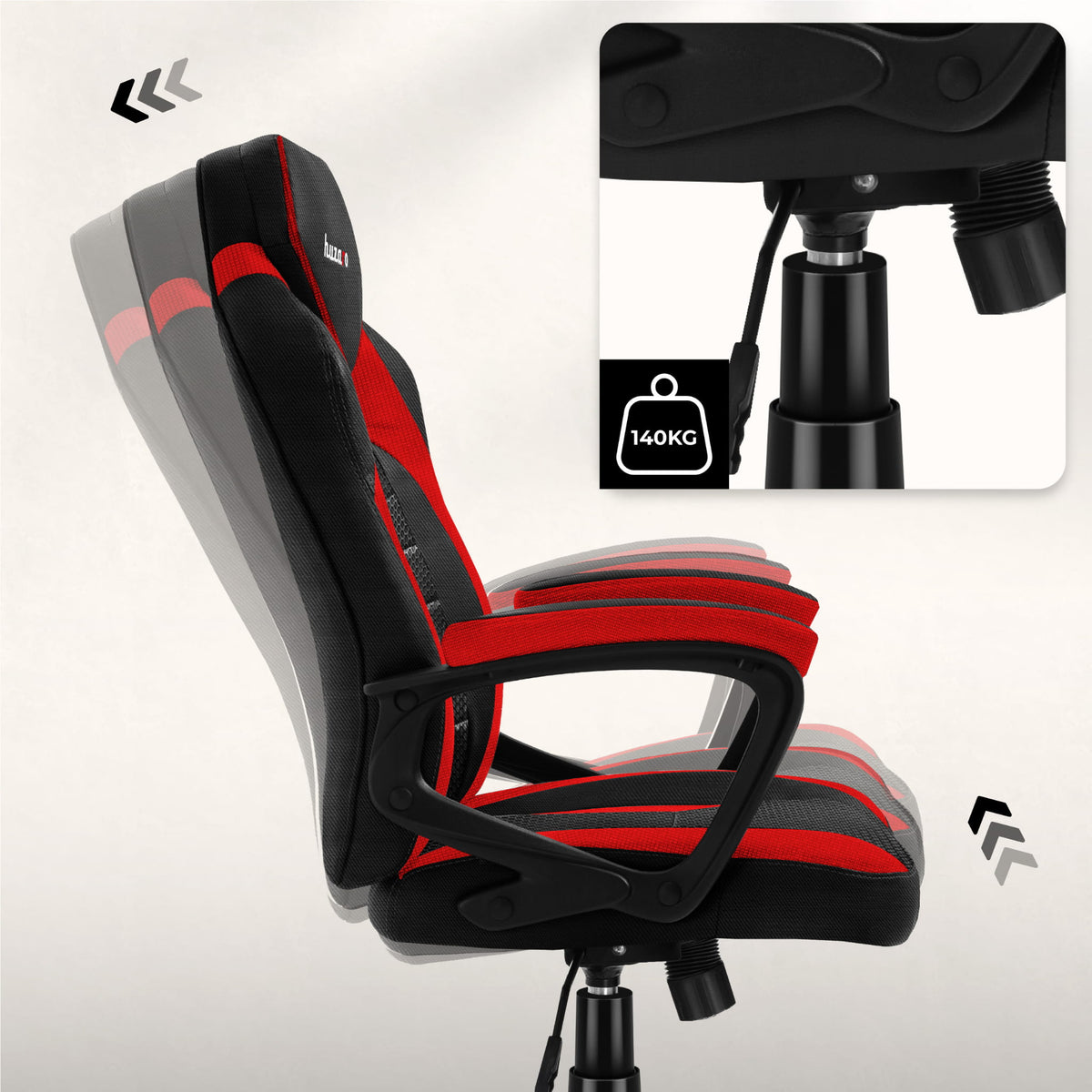 HUZARO FORCE 2.5 Red Mesh gamer szék