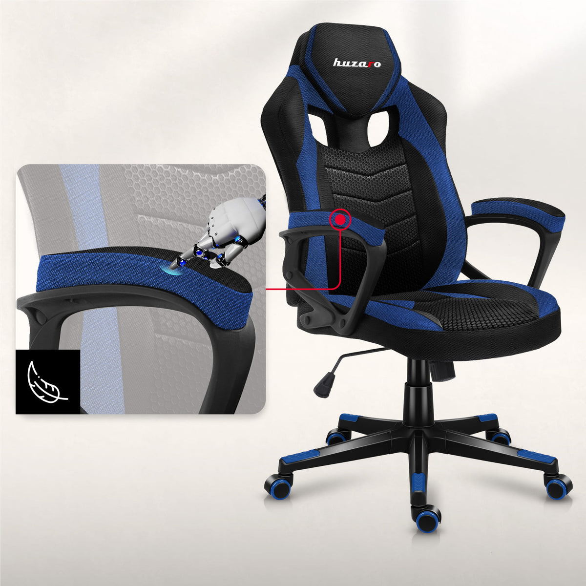 Гейминг стол HUZARO FORCE 2.5 Blue Mesh