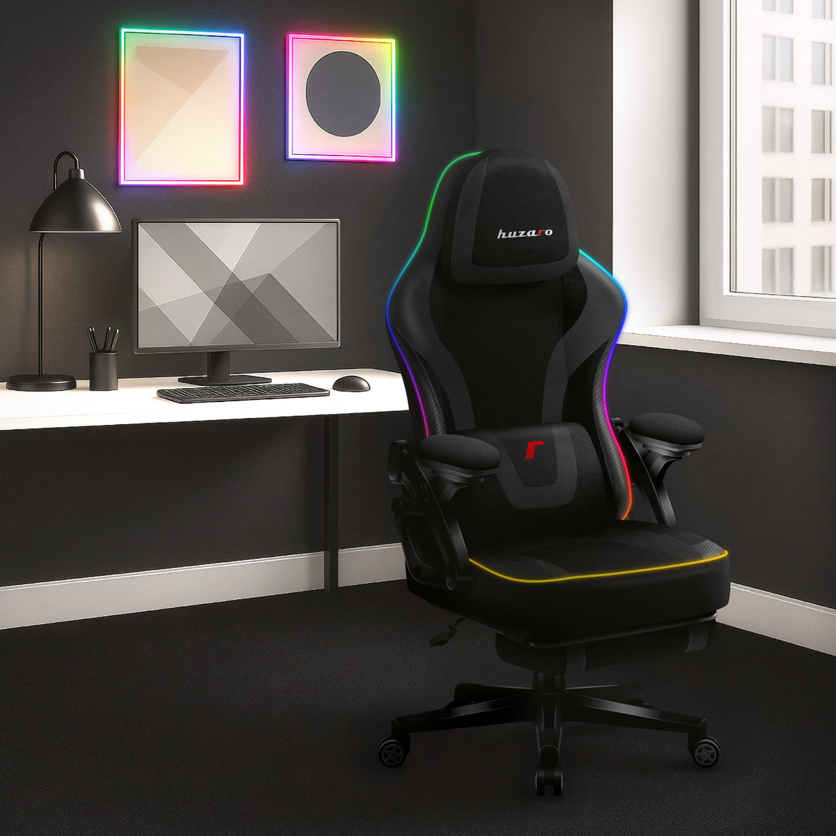 Гейминг стол Huzaro Force 4.6 Black RGB Smart