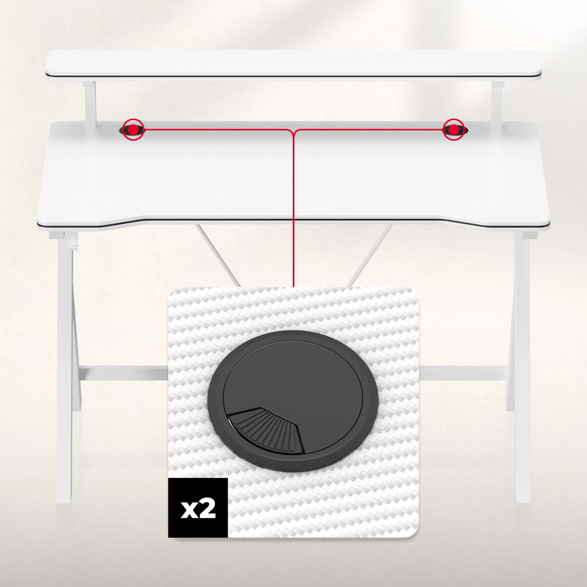 120 cm-es Huzaro Hero 1.9 White gamer íróasztal