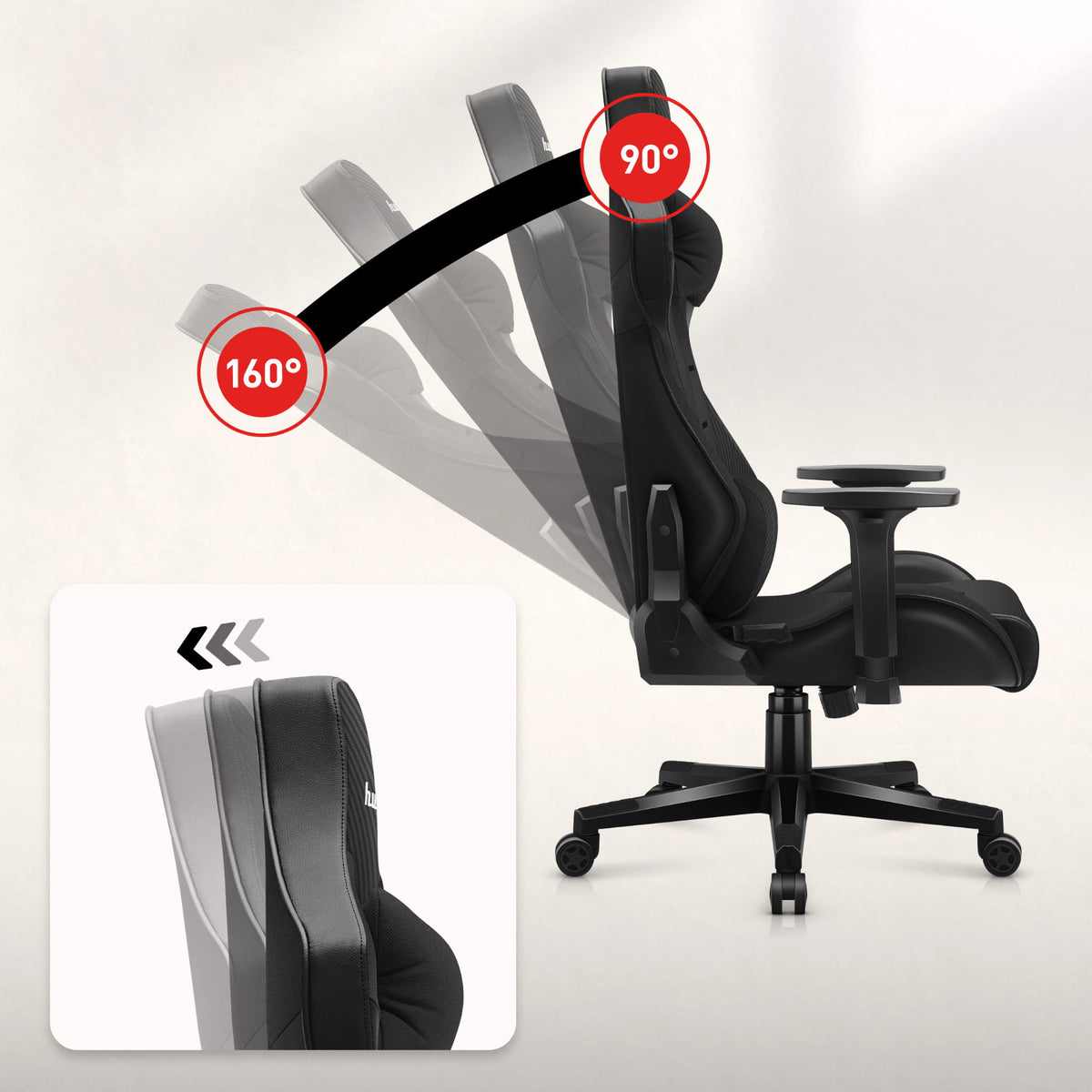 Гейминг стол HUZARO FORCE 7.6 Black