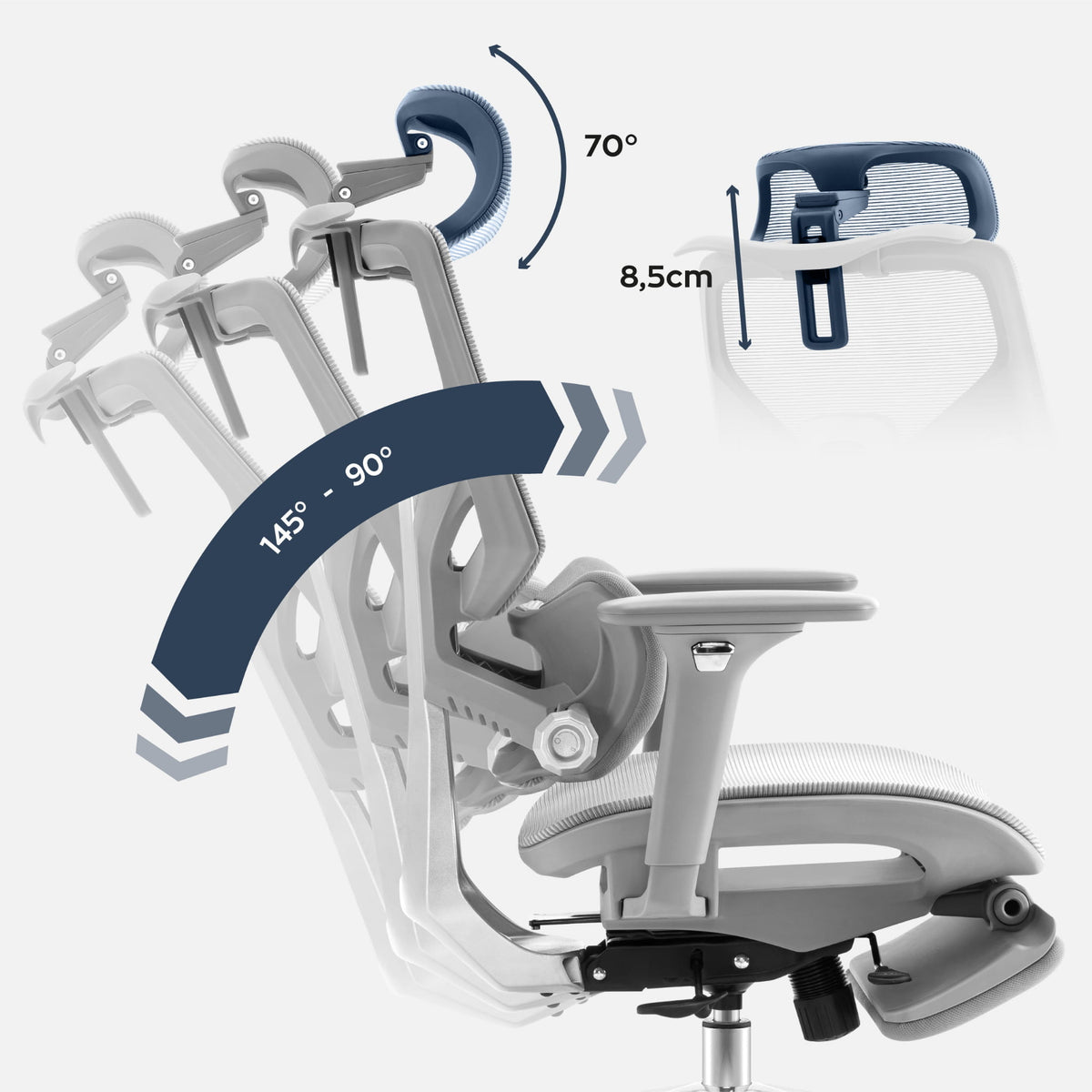 Mark Adler Expert 8.7 szürke hálós ergonómikus szék