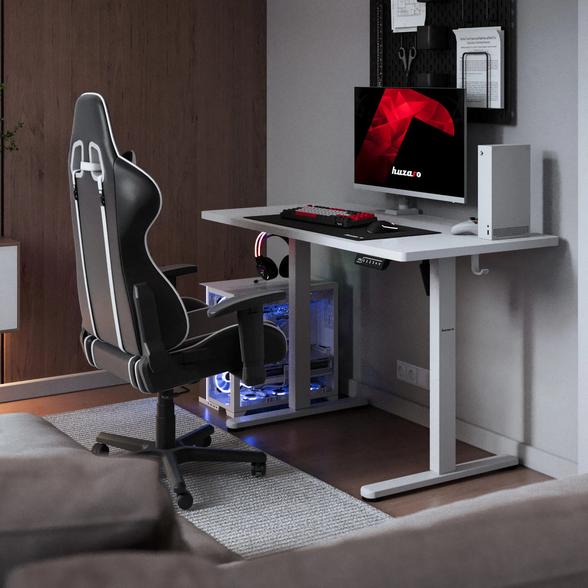 Електрическо геймърско бюро Huzaro Hero 8.1 White 120 см