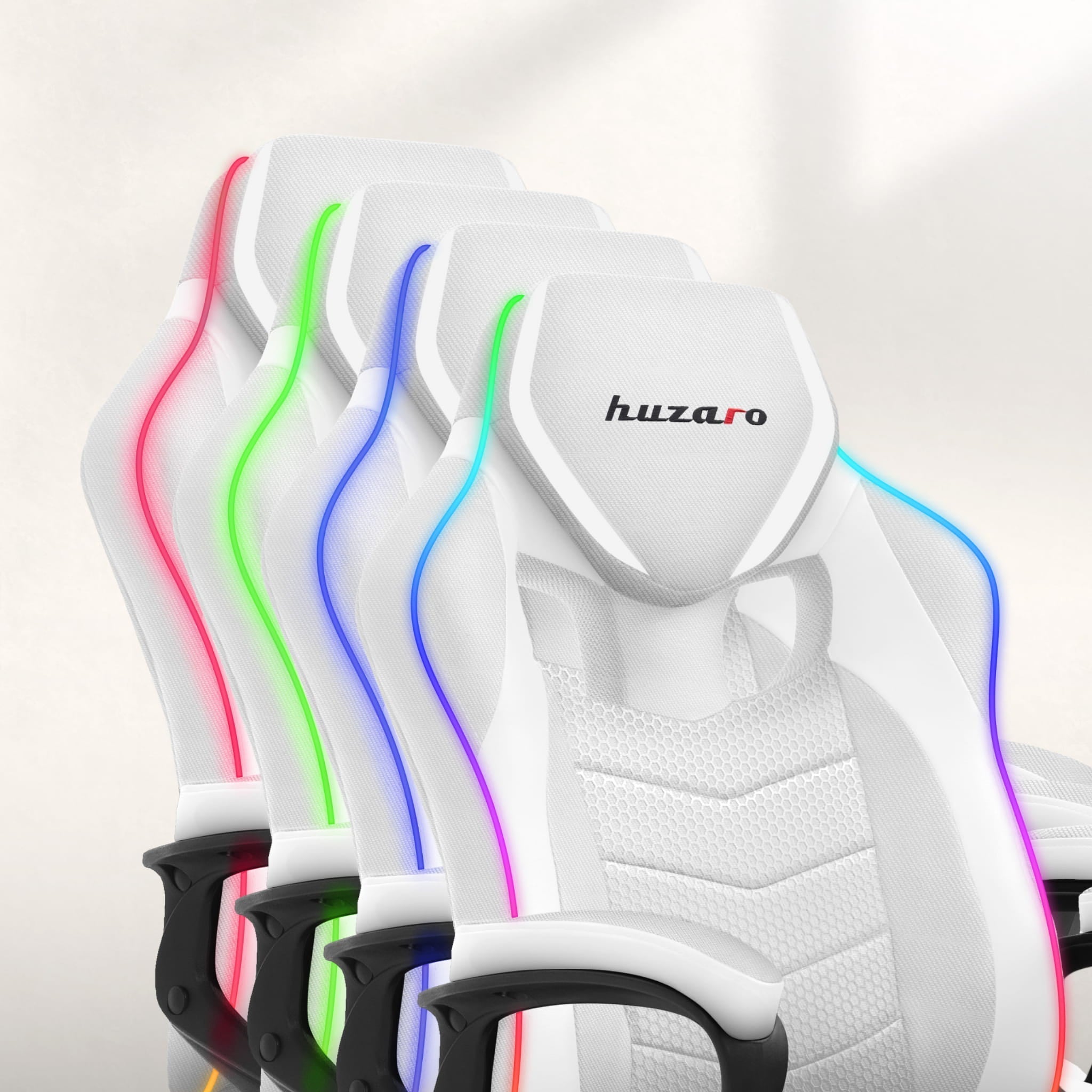 Fotel Gamingowy Huzaro Force 2.5 RGB White Mesh