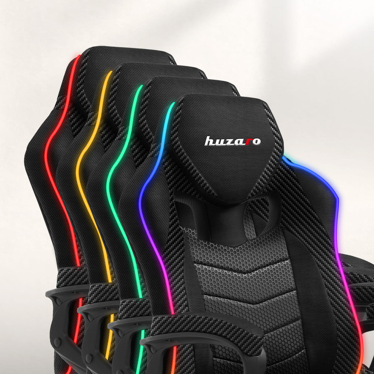Гейминг стол Huzaro Force 2.5 RGB Carbon Mesh
