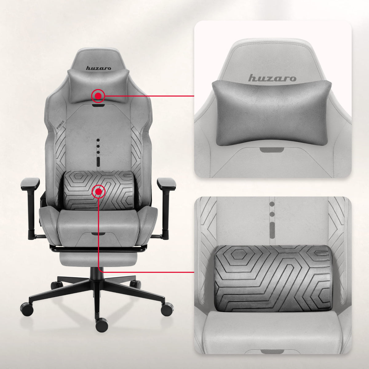 Гейминг стол HUZARO FORCE 8.1 Grey