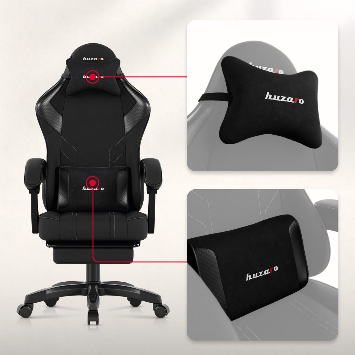 Huzaro Force 3.7 Carbon Black gamer szék