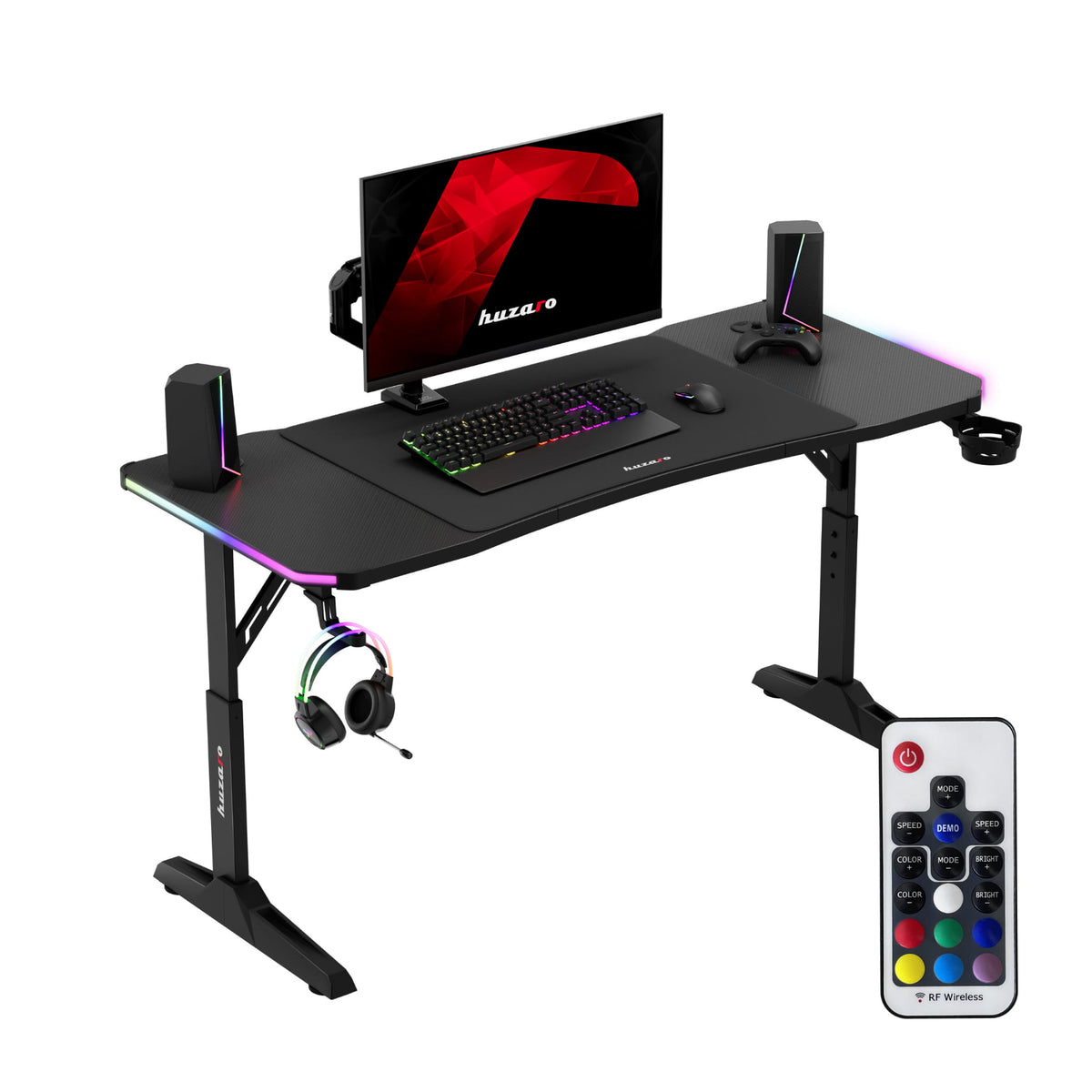 Геймърско бюро Huzaro Hero 3.6 RGB LED Black 140 см