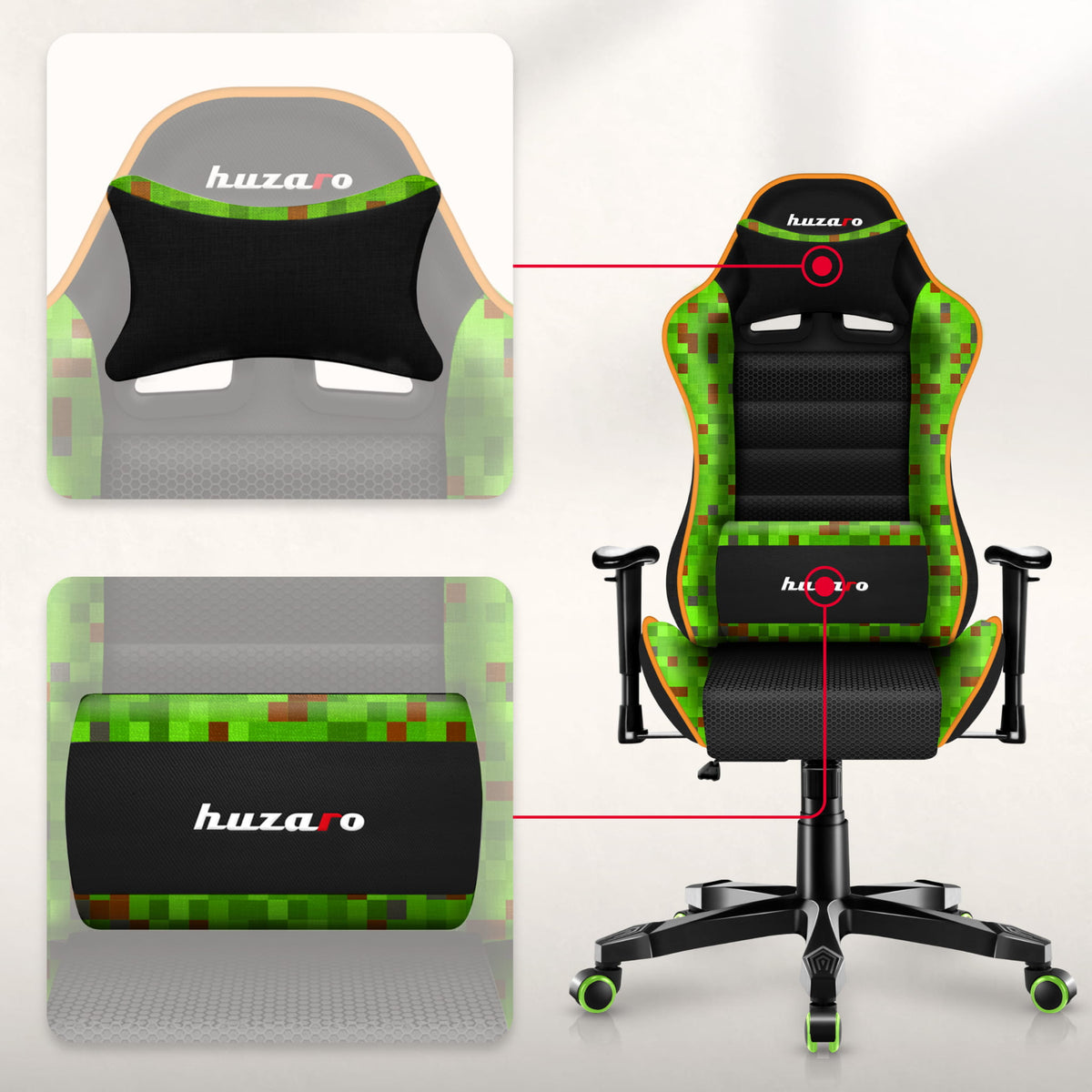 HUZARO RANGER 6.0 Pixel Mesh gyermekes játékfotel