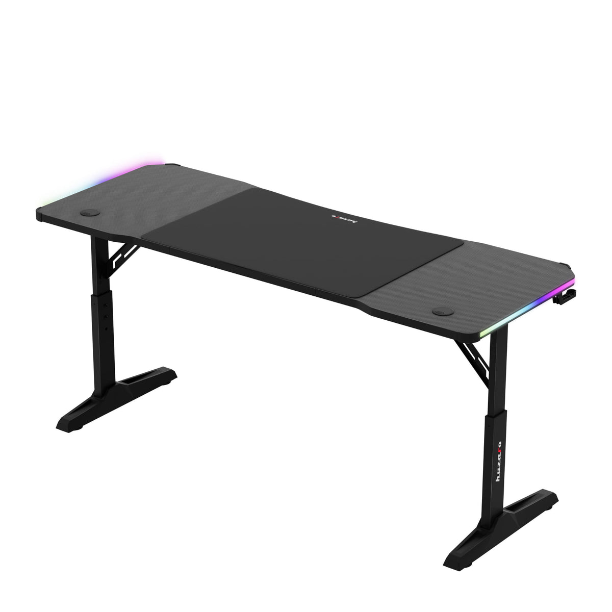 Huzaro Hero 4.6 RGB Black 160 cm-es LED-es gamer íróasztal