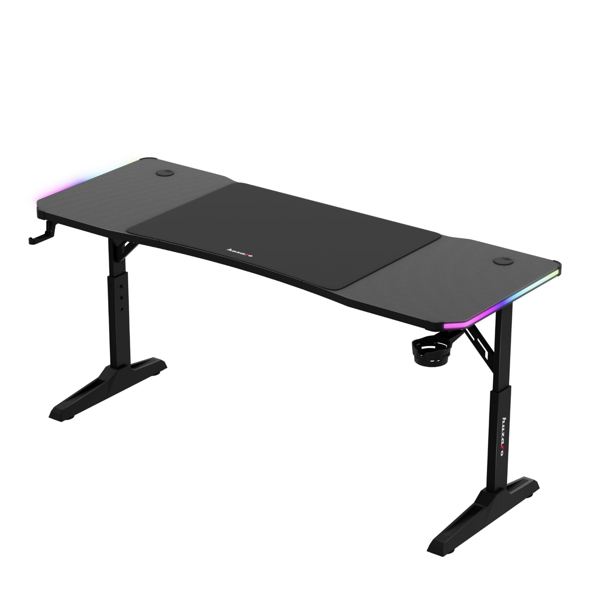 Huzaro Hero 4.6 RGB Black 160 cm-es LED-es gamer íróasztal