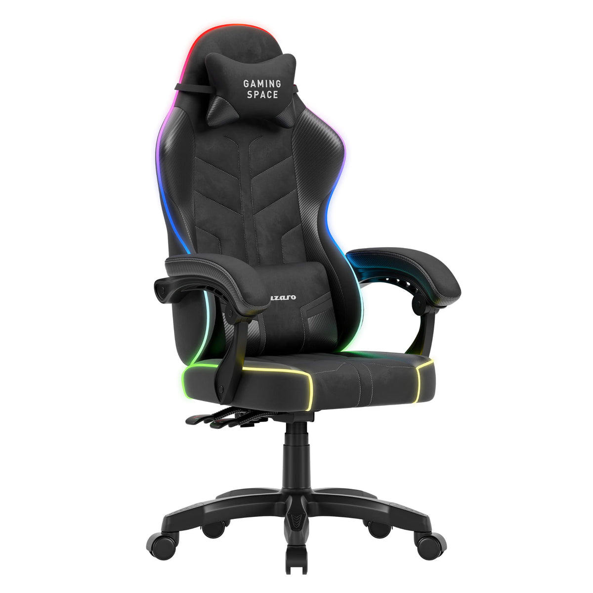 Huzaro Force 2.7 RGB Black velúr gaming szék