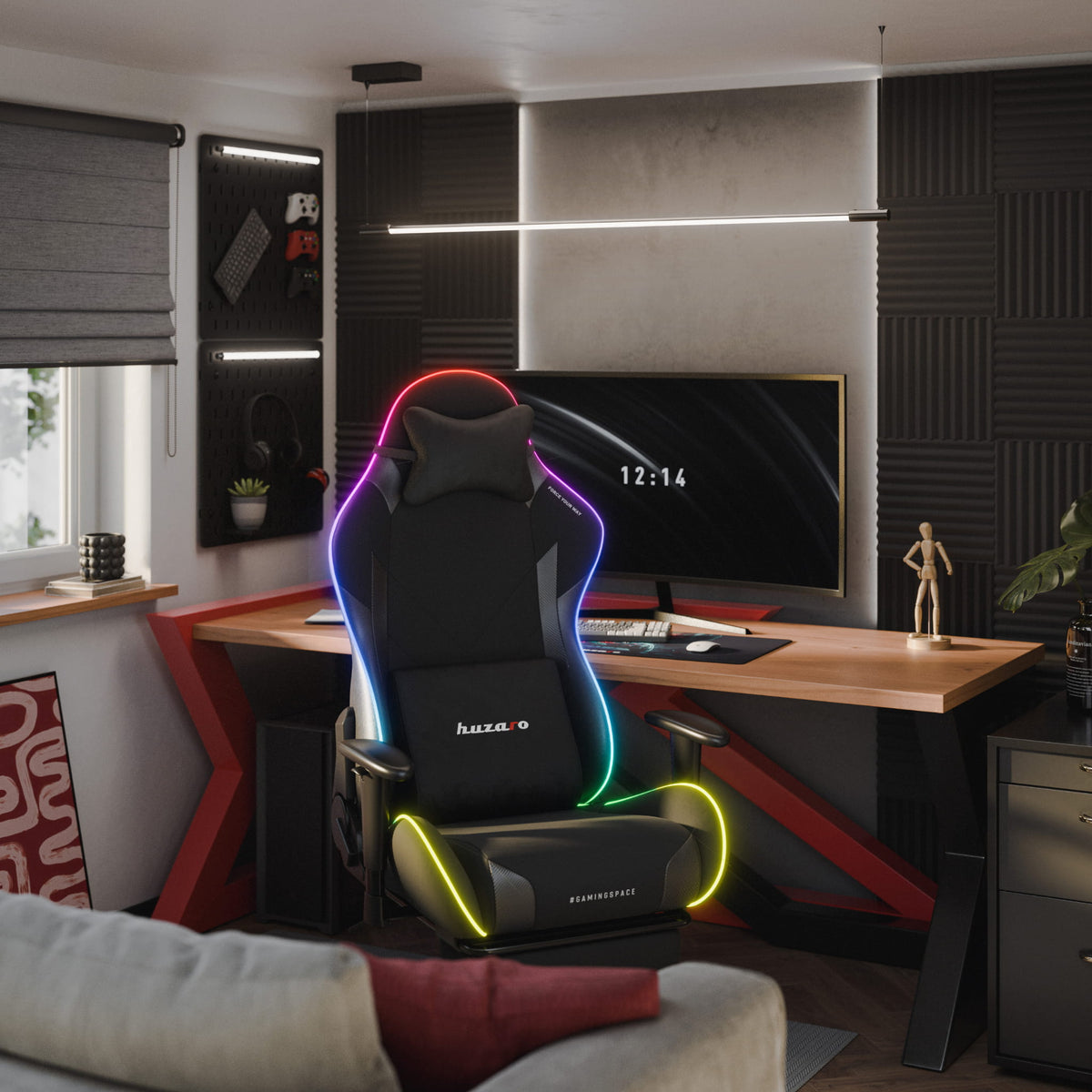 Huzaro Force 5.7 Black RGB LED-es gamer szék