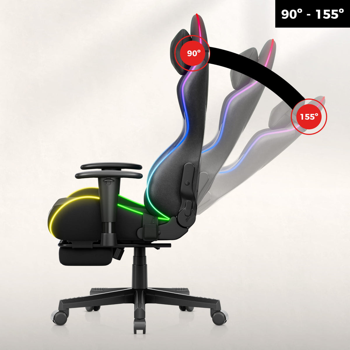 Huzaro Force 5.7 Black RGB LED-es gamer szék