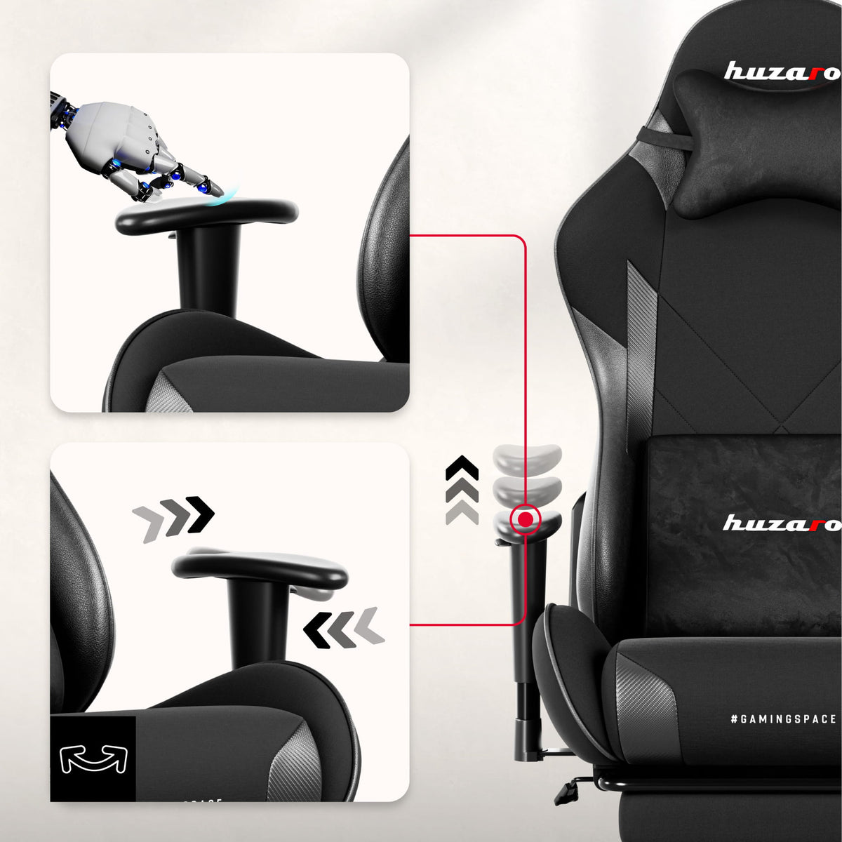 Гейминг стол Huzaro Force 5.7 Black