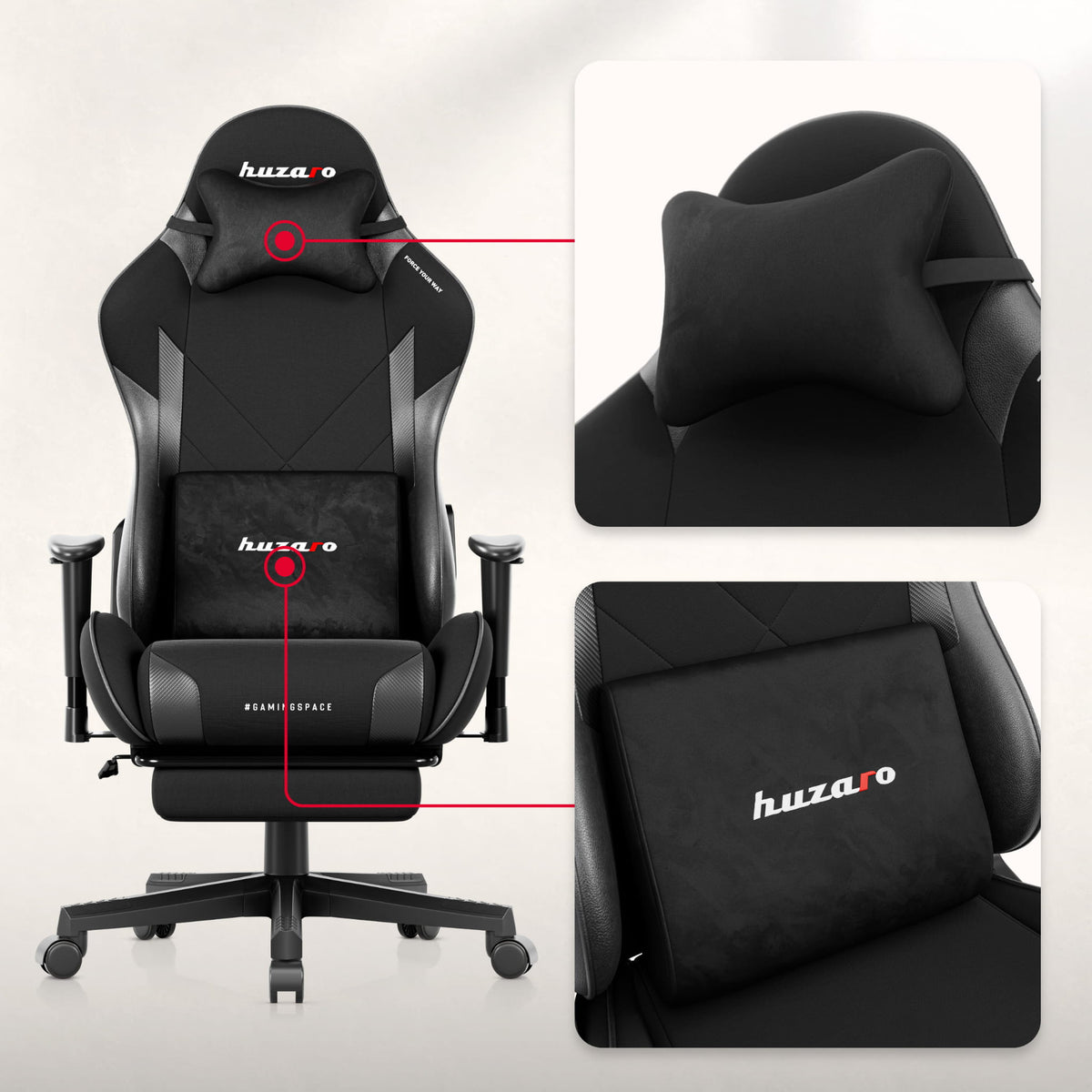 Гейминг стол Huzaro Force 5.7 Black