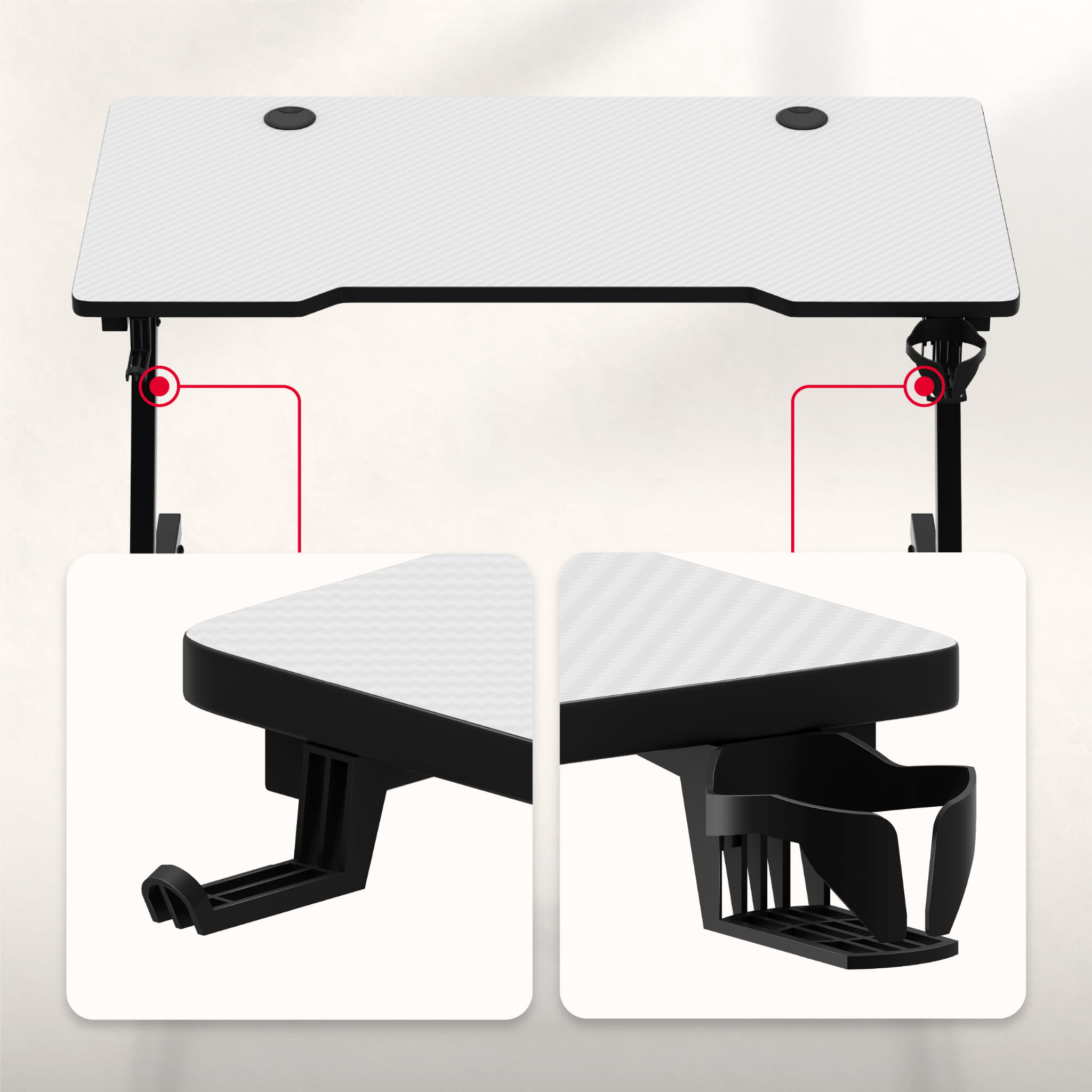 Biurko Gamingowe Huzaro Hero 2.5 White 120 cm