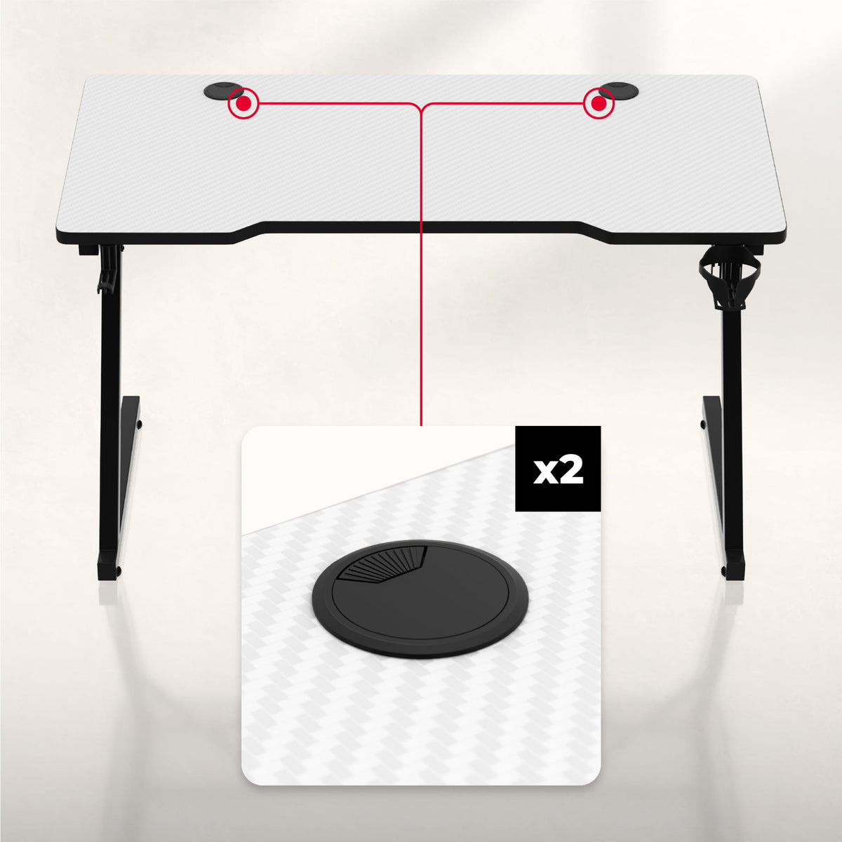 Huzaro Hero 2.5 White 120 cm-es gamer íróasztal