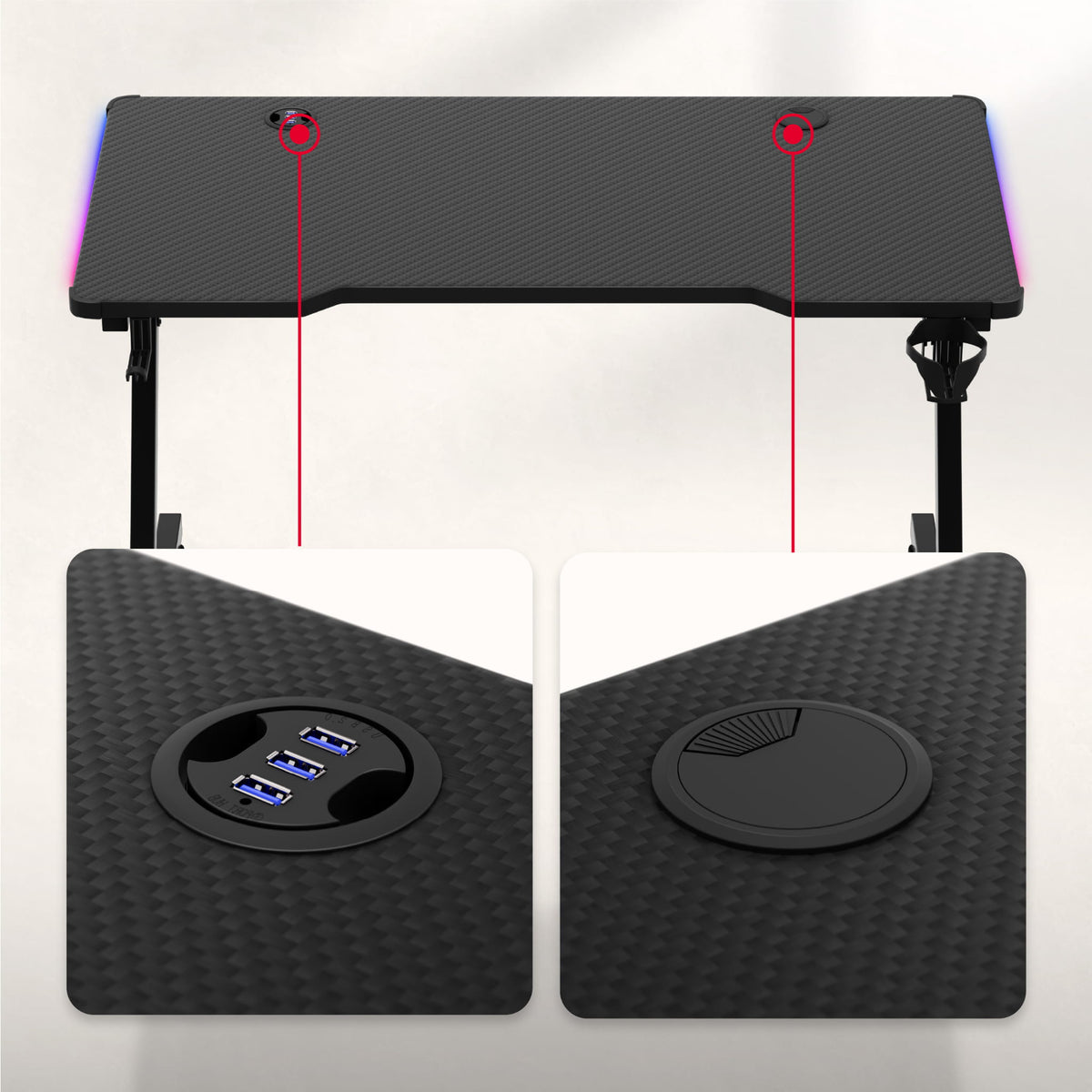 Гейминг бюро Huzaro Hero 2.5 RGB LED 120 см