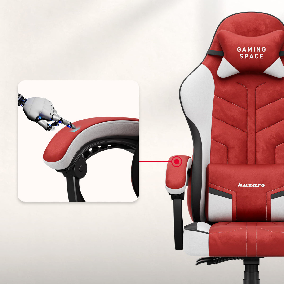 Huzaro Force 2.7 Red velúr gaming szék