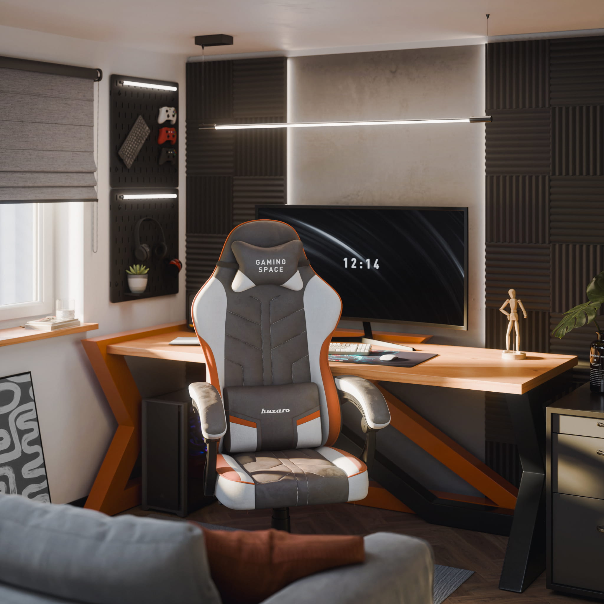 Fotel gamingowy welurowy Huzaro Force 2.7 Grey