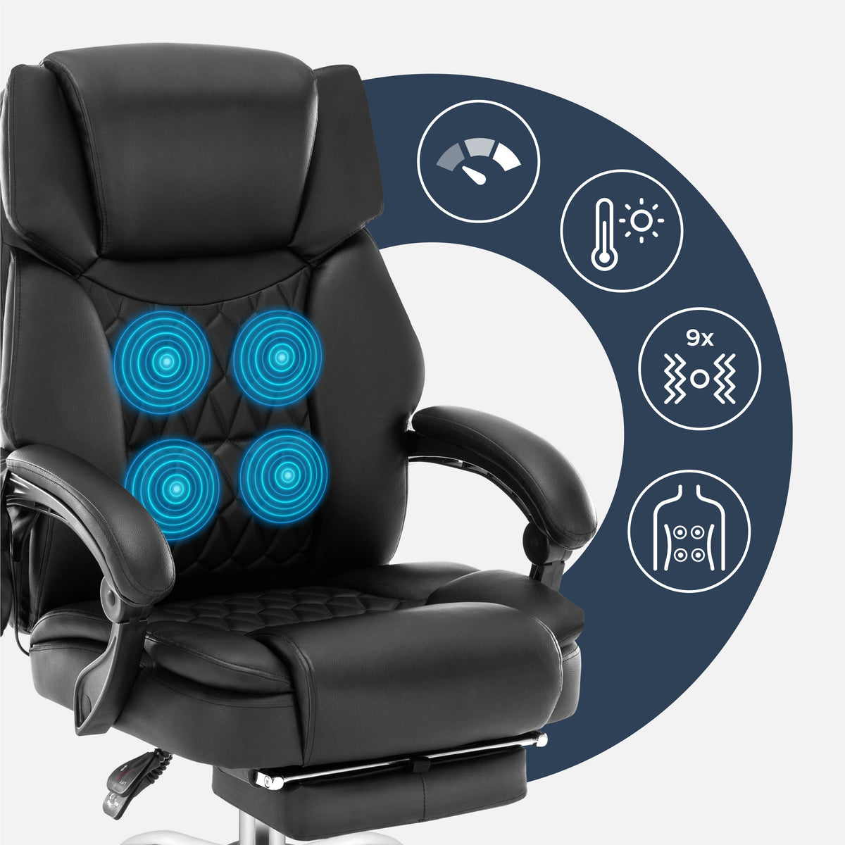 Mark Adler Boss 6.0 irodai masszázsfotel lábtámasszal