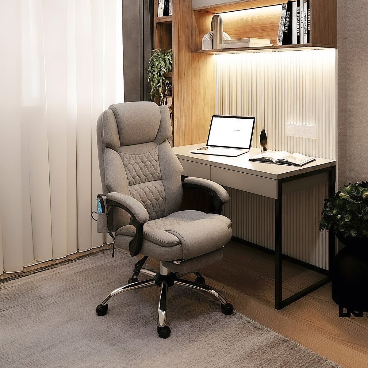 Mark Adler Boss 6.0 Grey irodai masszázsfotel lábtámasszal