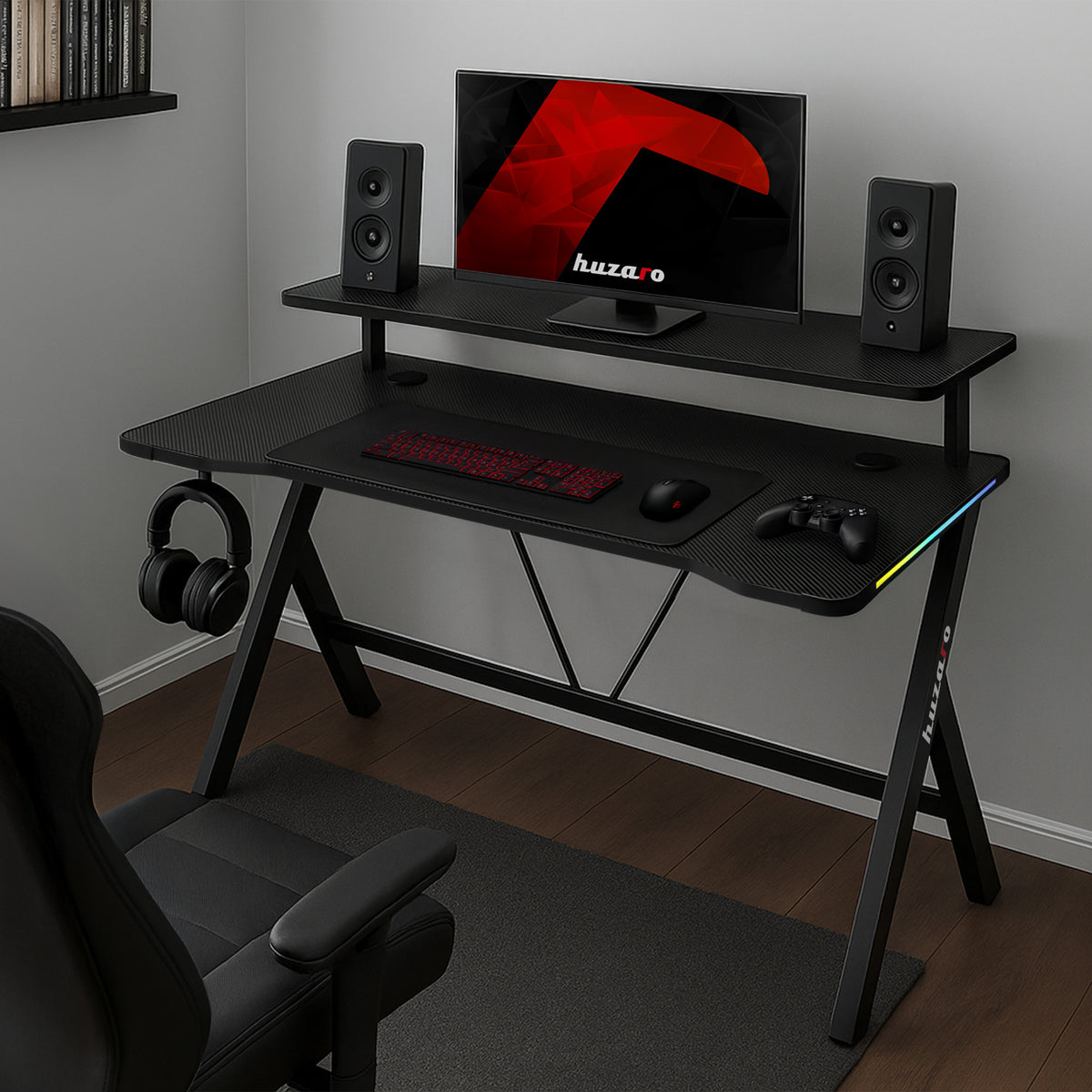 Huzaro Hero 1.9 RGB LED-es gamer íróasztal, 120 cm