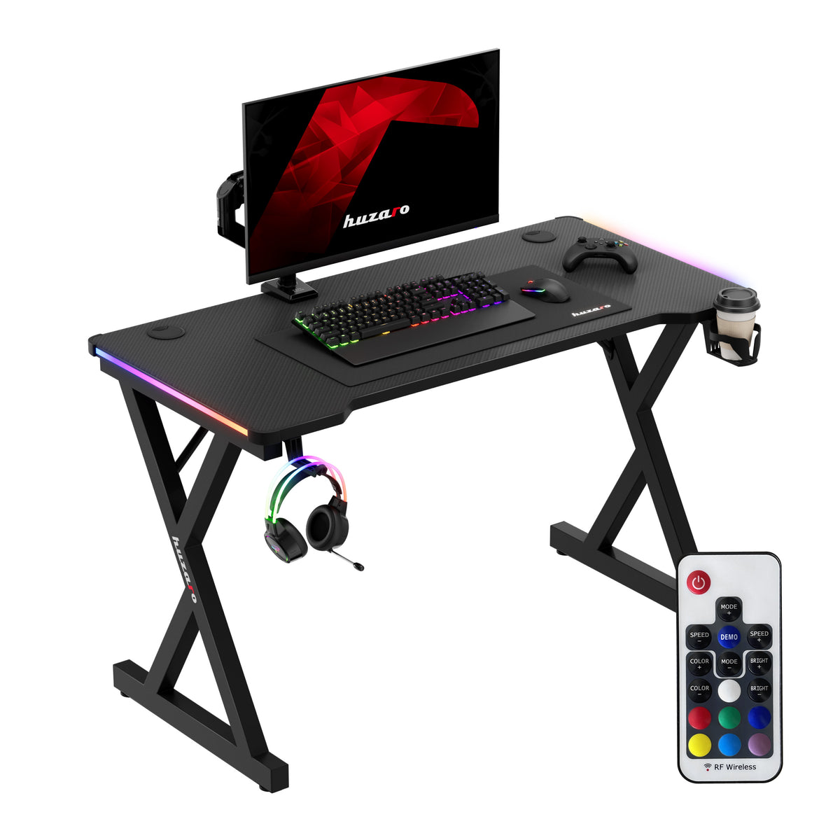 Гейминг бюро с LED осветление Huzaro Hero 2.3 RGB, 120 см