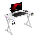 Гейминг бюро с LED осветление Huzaro Hero 2.3 RGB White 120 см
