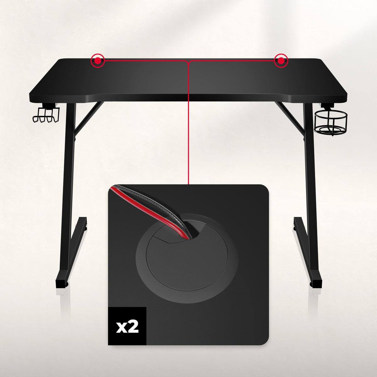 Huzaro Hero 1.8 Black 100 cm-es gamer íróasztal