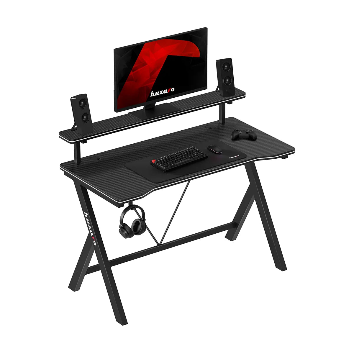 120 cm-es Huzaro Hero 1.9 Black gamer íróasztal