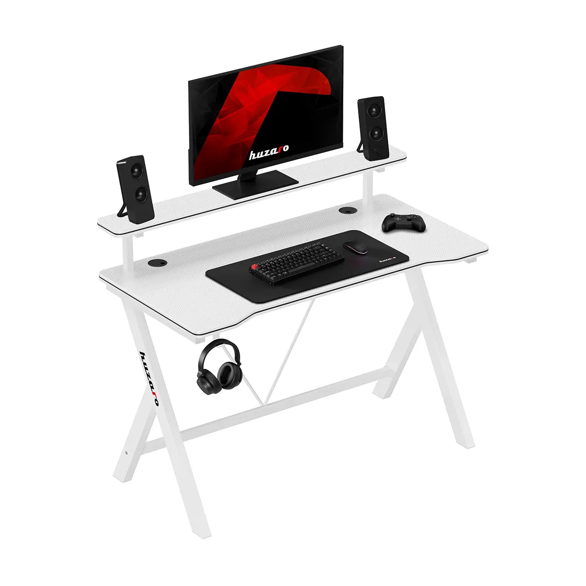 120 cm-es Huzaro Hero 1.9 White gamer íróasztal