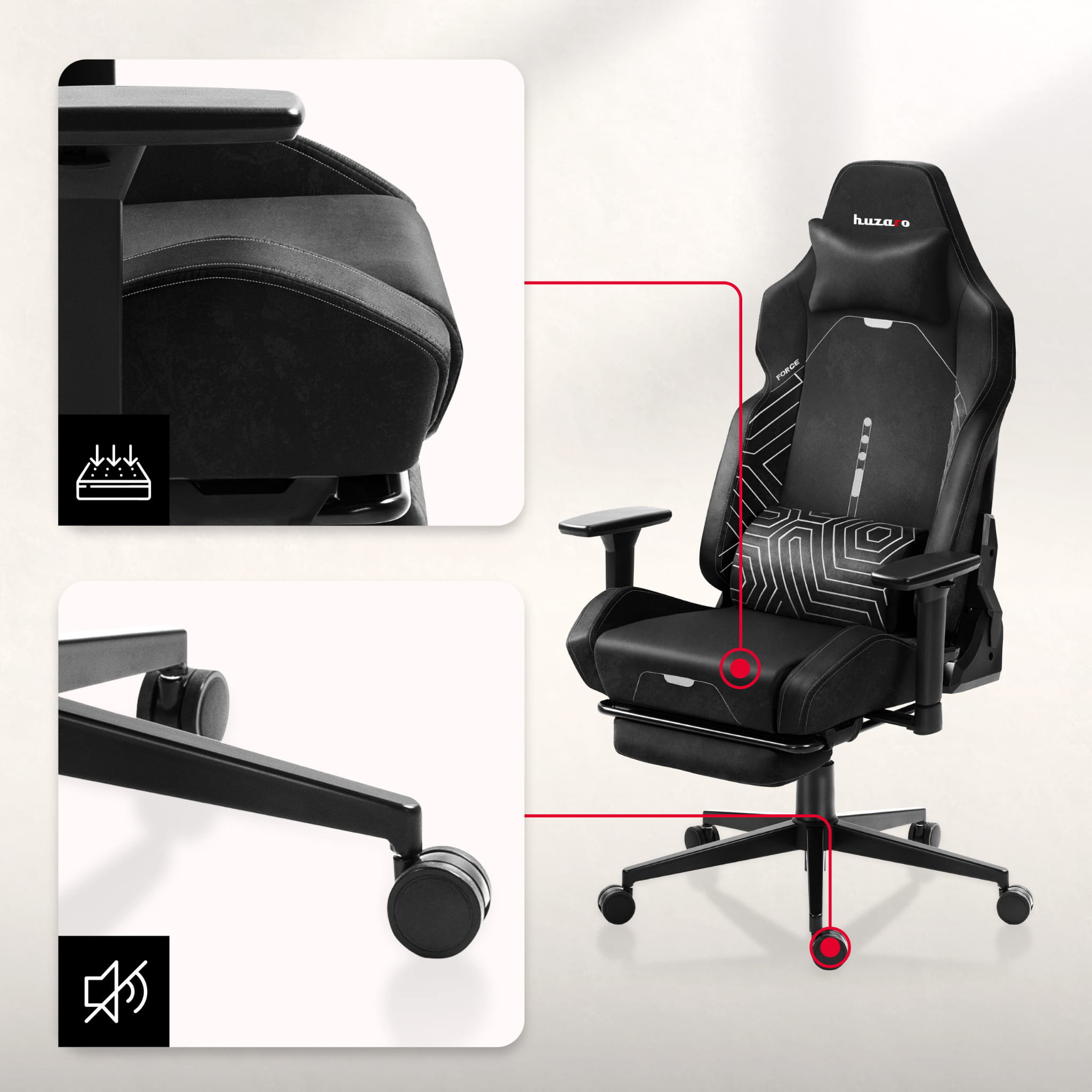 Fotel Gamingowy HUZARO FORCE 8.1 Black