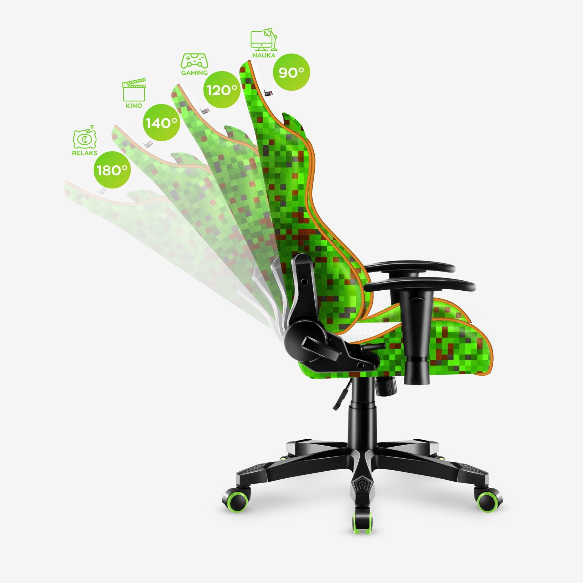 Fotel gamingowy dla dziecka Huzaro Ranger 6.0 Pixel White