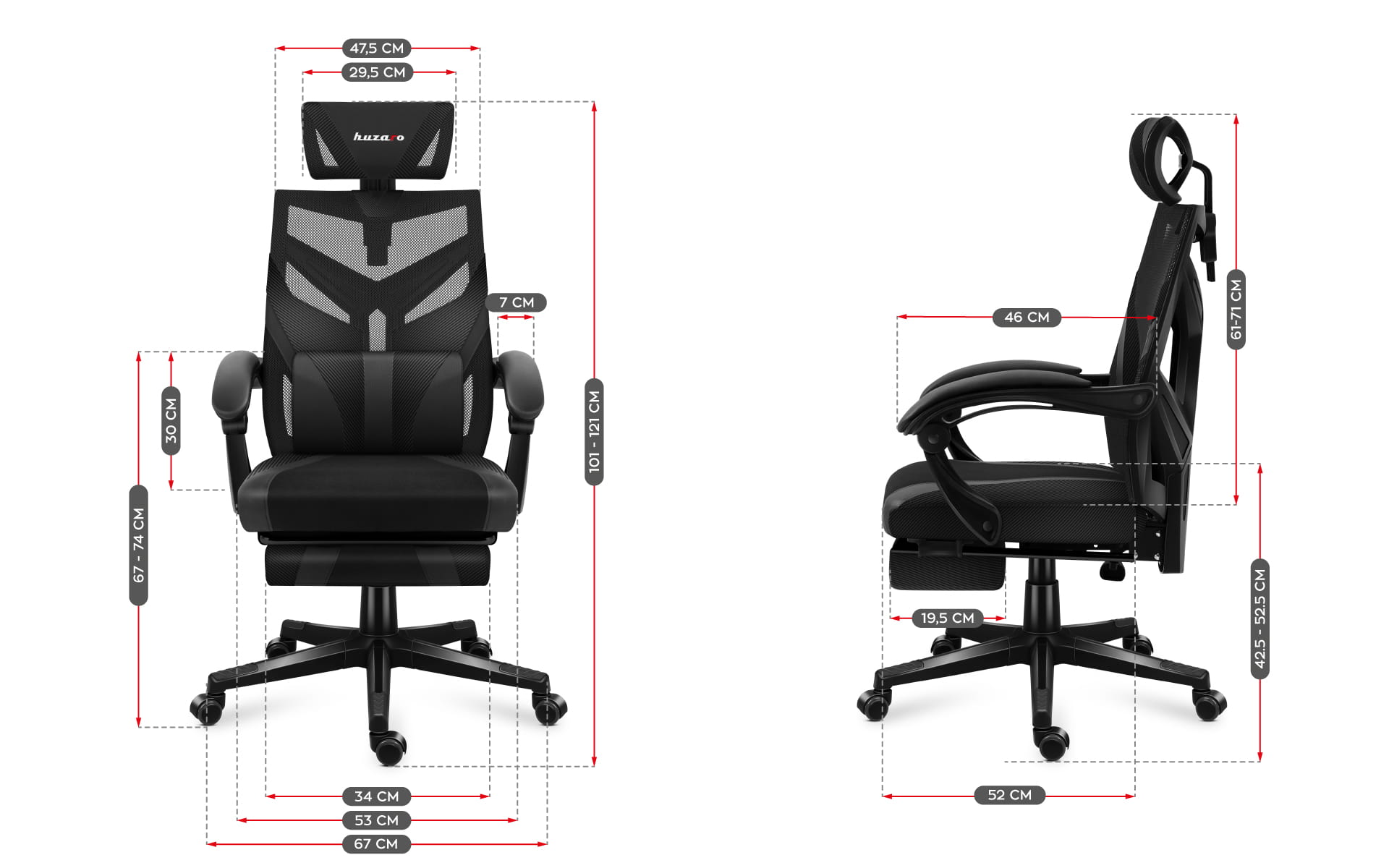 Fotel Gamingowy HUZARO COMBAT 5.0 Black