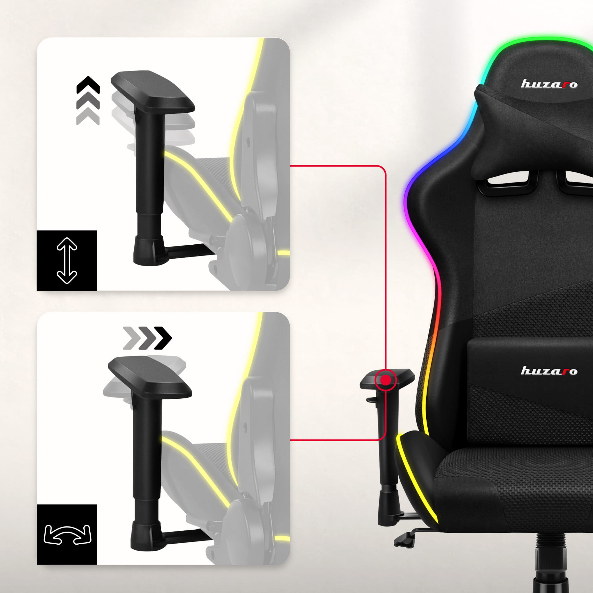 Fotel Gamingowy Huzaro FORCE 6.3 RGB MESH