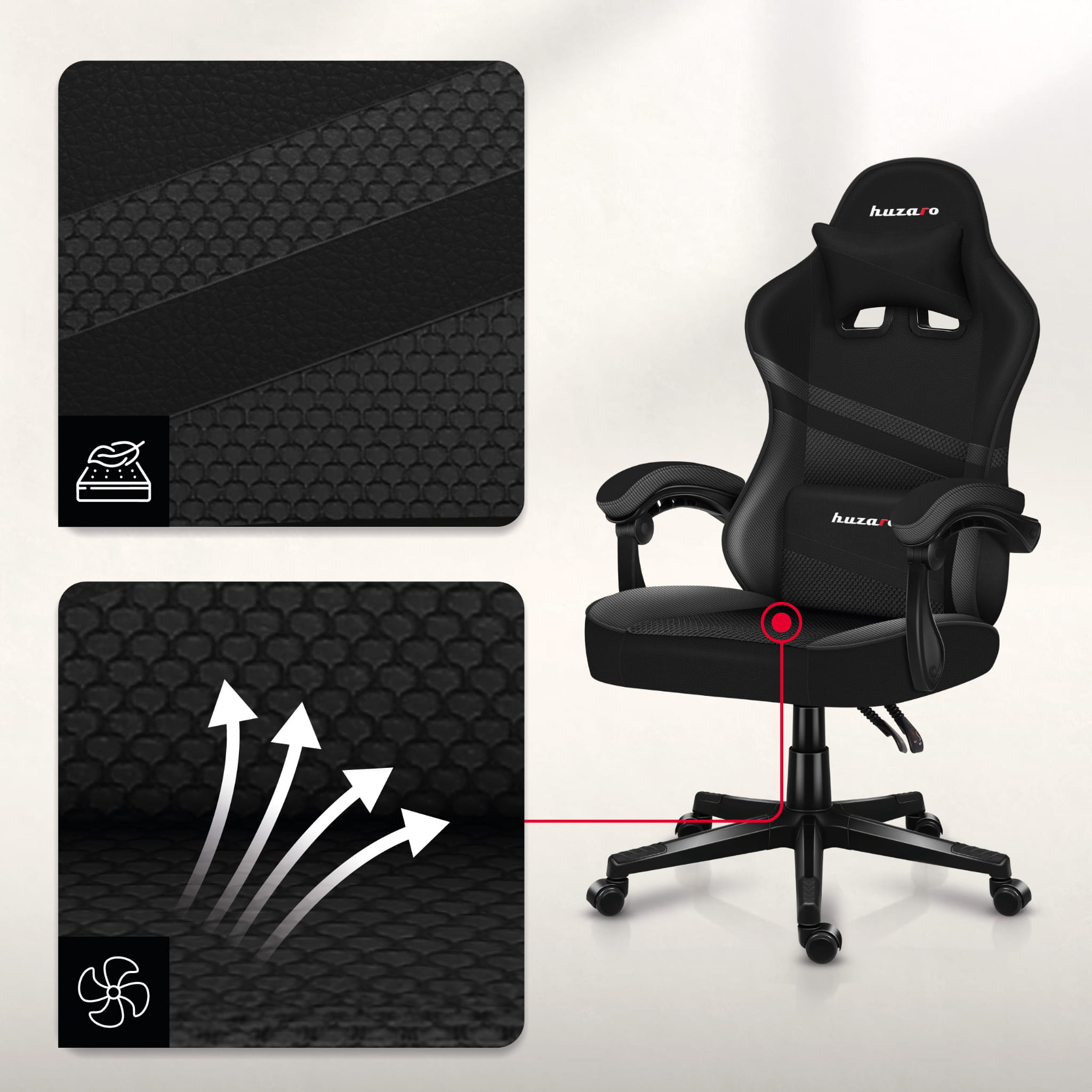 Fotel Gamingowy HUZARO FORCE 4.4 Carbon